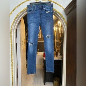 Men’s Superdry Vintage Tyler 03 Slim Men’s Jeans W28 L32 Distressed Blue Denim